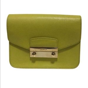 Furla Metropolis Mini Green Leather Cross Body Bag